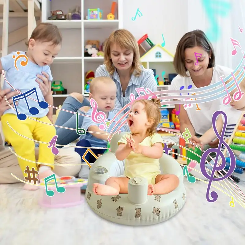 Inflatable Seat For Babies Blow Up Floor Toddler Seat Built-in Air Pump Blow Up Floor Chair For Beach Bed Grass Home Bathroom