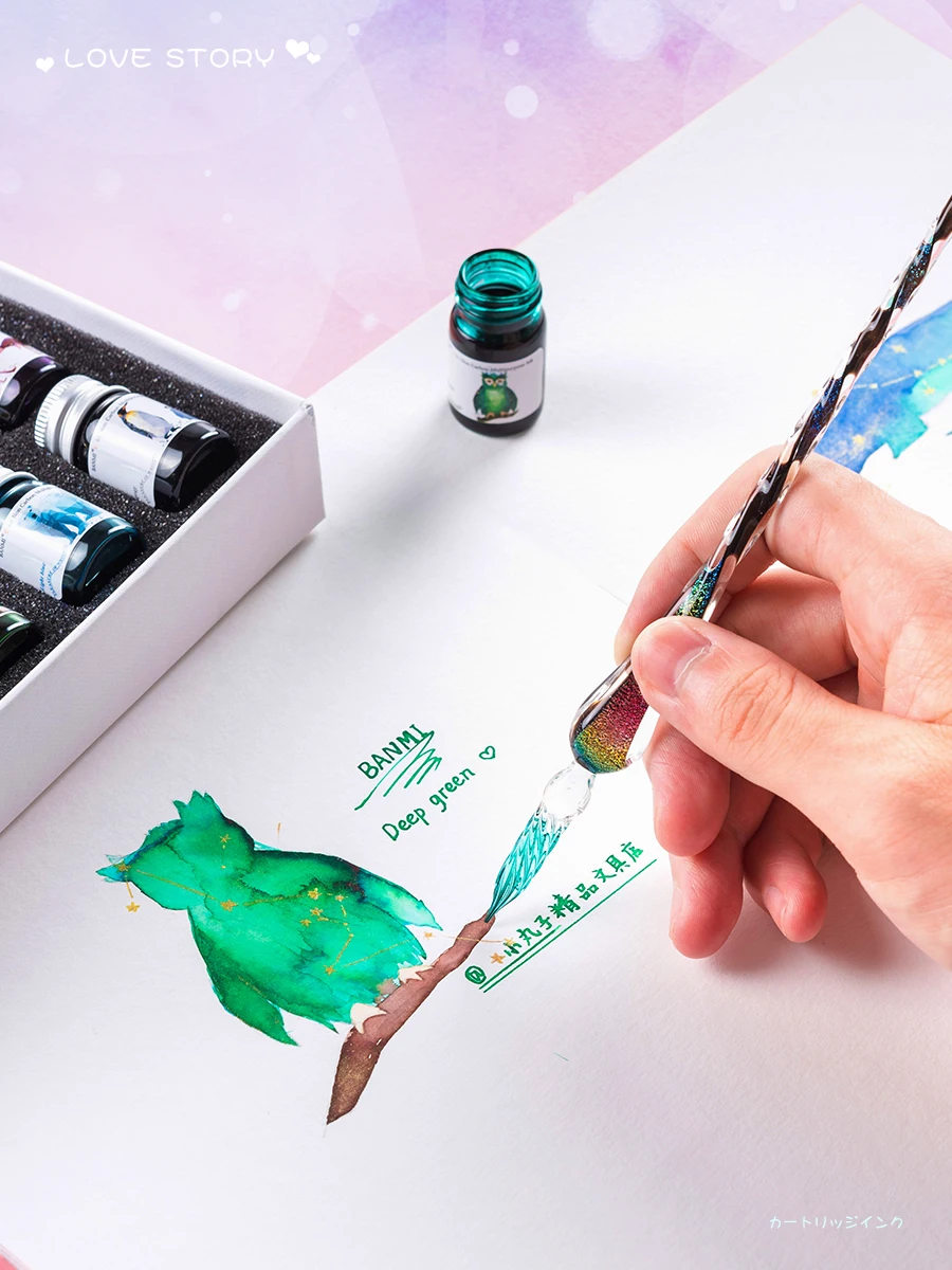 Calligraphy Pens For Writing Glass Dip Pen Fountain Pens Dipping Pen Stationery Glass Tip Pen