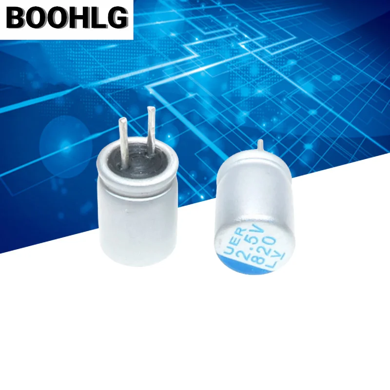 10pcs 2.5V820UF solid capacitor 6*8 2.5V 820uF Solid-state capacitors NEW Leite