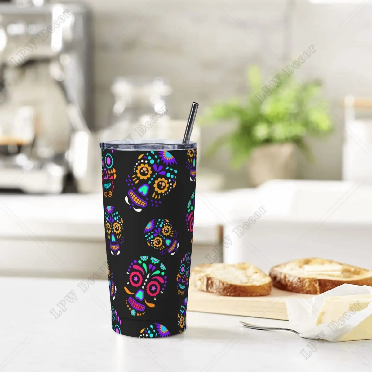 Magic 20oz Skull Tumbler with Lid and Straw