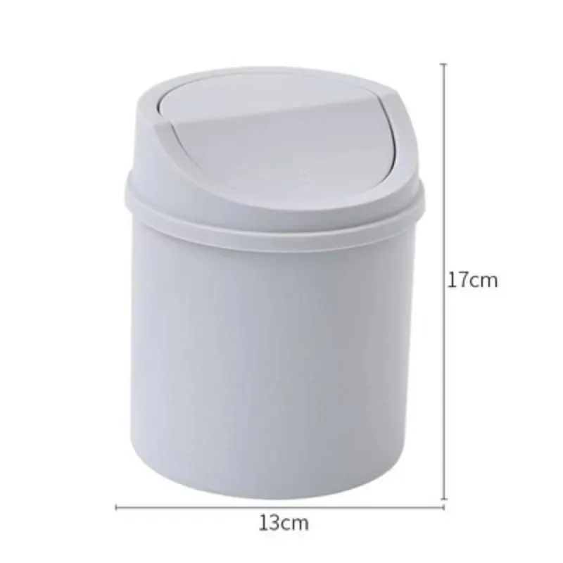 Mini Desktop Bin Small Trash Can Tube with Cover Bedroom Trash Can Garbage Clean Workspace Storage Box Home Desk