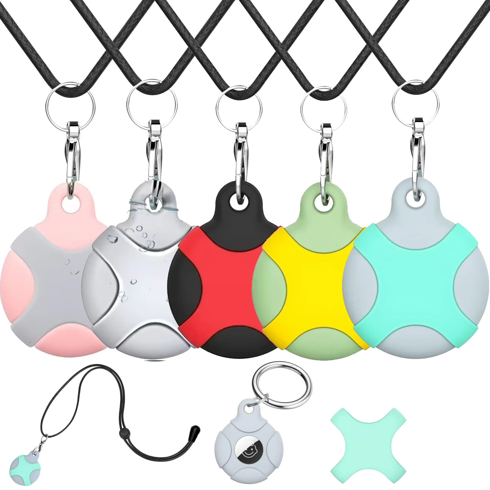 Children's AirTag Necklace with Secure Keychain Holder - Hidden GPS Tracker