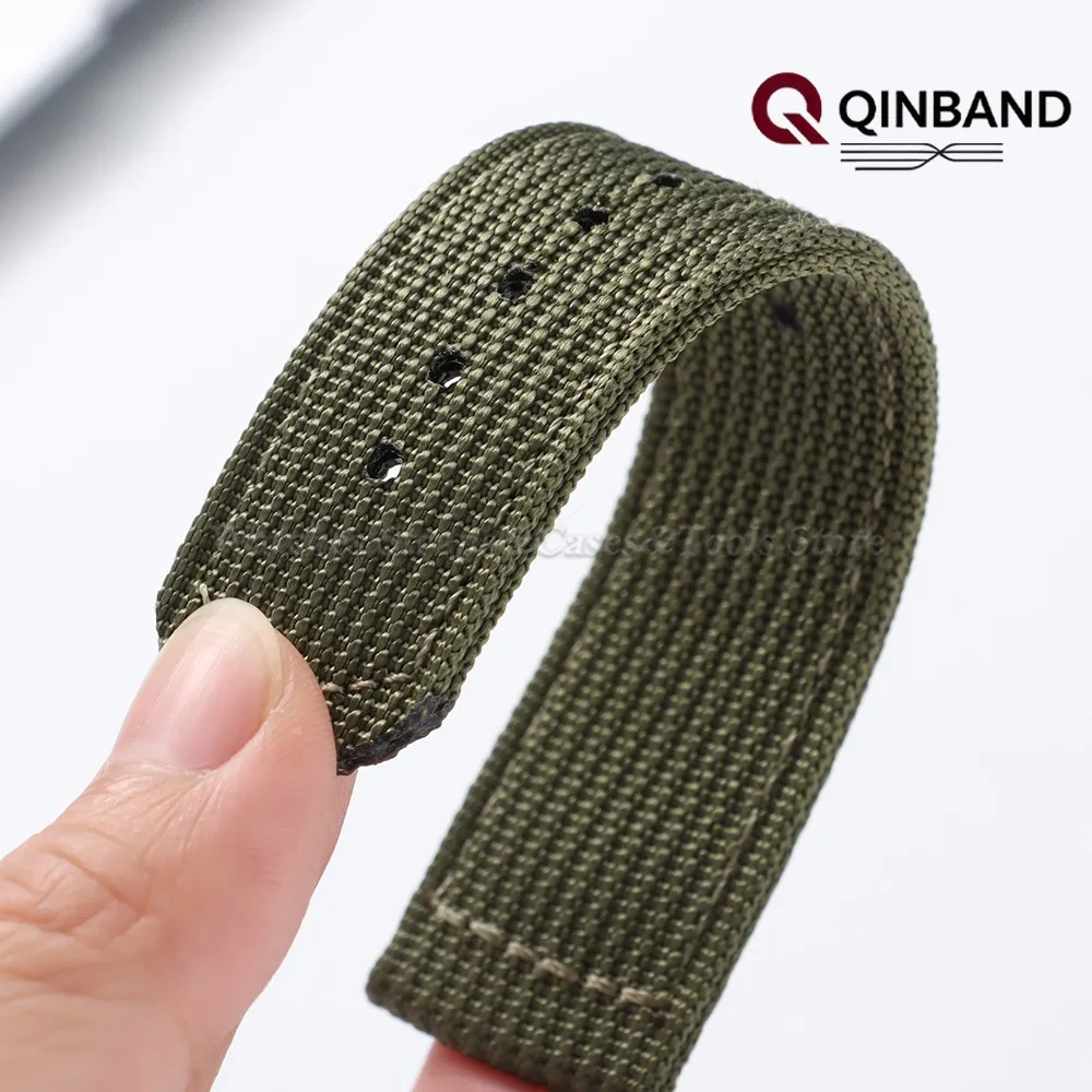 Ribbed Nylon Canvas Watch Strap - Sporty Military Style Universal Bracelet