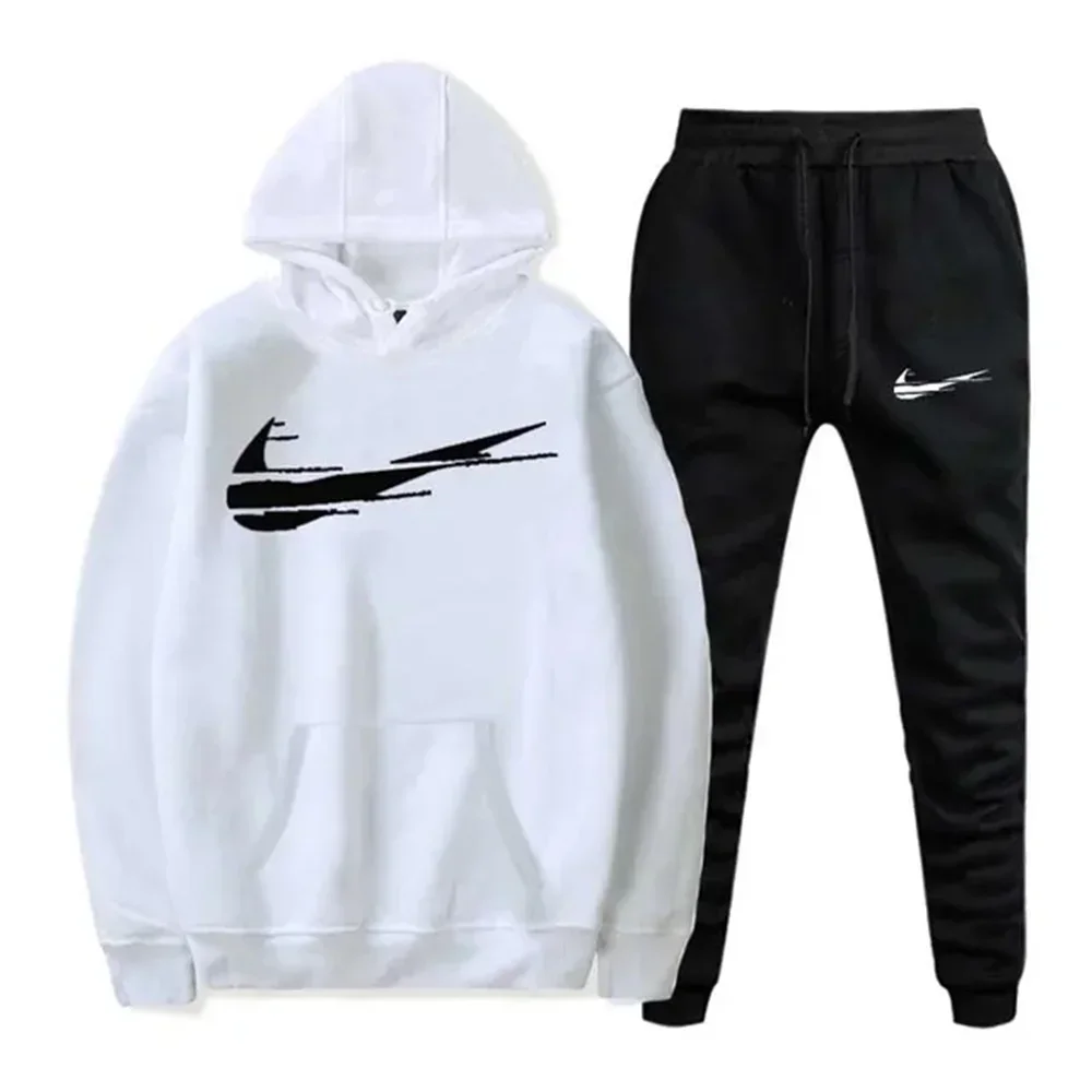 Men's Hoodie + pants Two-piece Set Autumn Winter Printed Size S-3XL