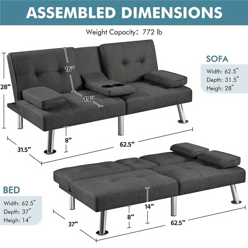 Ljustra Sofa Bed with Cup Holders
