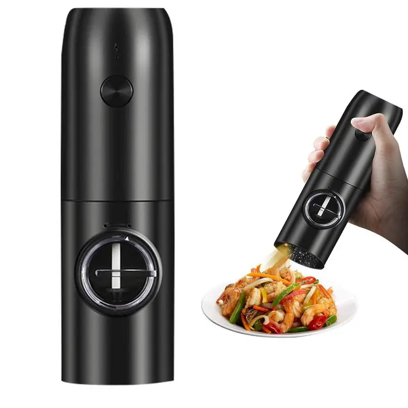 

Перезаряжаемая электрическая мельница для соли и перца, прочная электрическая мельница черного цвета для специй, быстрая зарядка, многофункциональная мельница для специй