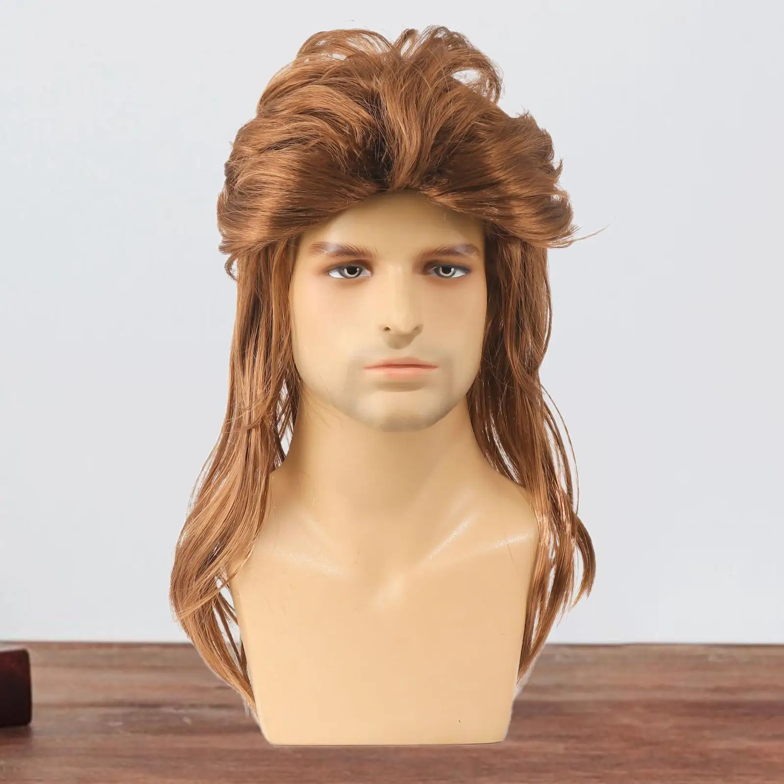 남성 Mullet Disco 재미 있은 복고풍 디자인 곱슬 70년대 80년대 의상 할로윈