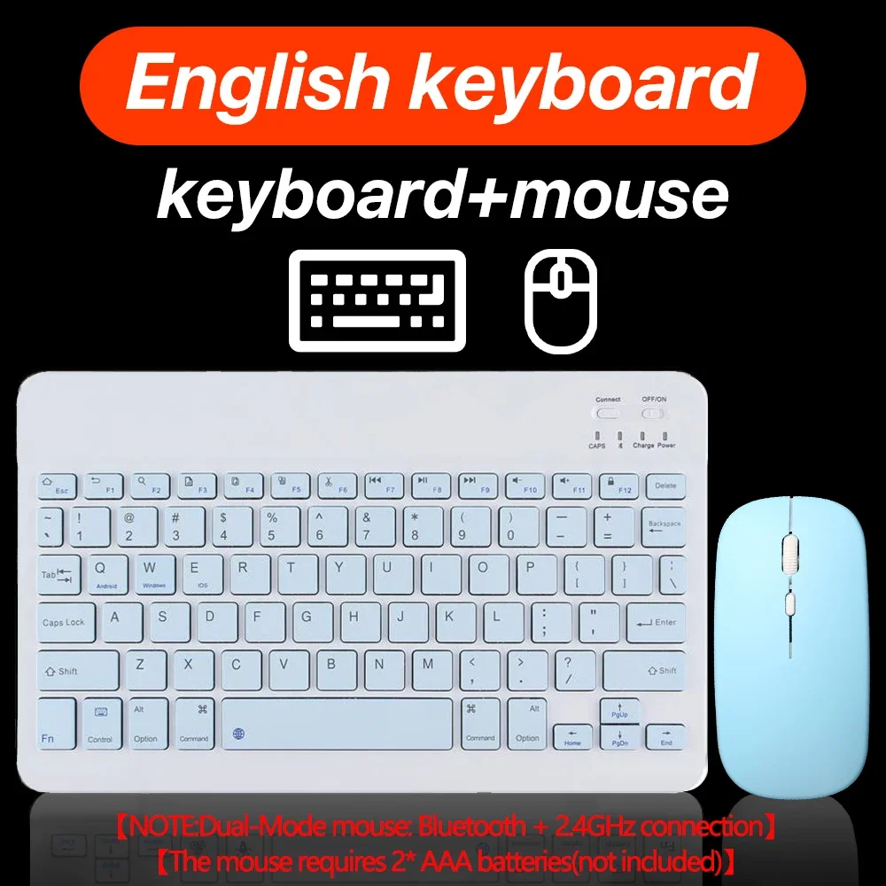 thumbnail image 1 of Teclado y ratón inalámbricos compatibles con Bluetooth para Android, Windows, tabletas, iPad, PC, teclado, ratón inalámbrico, teclado para juegos, 1 of 5