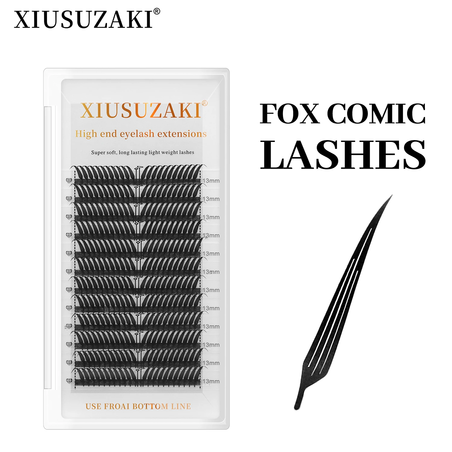 Eyelash Extensions Fox Comic Spire Lashes Premade Fans Natural Soft Individual Volume False Lashes Suppliers Makeup