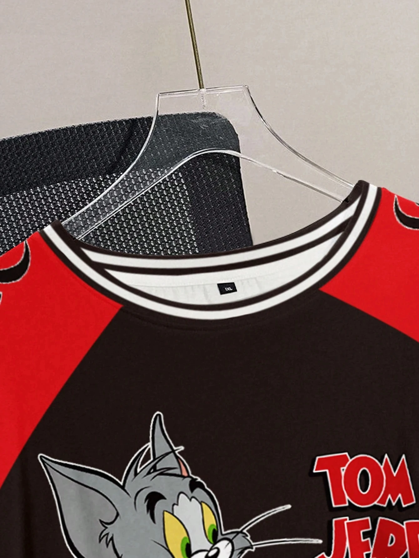 톰과 제리 디자인 프린트 여름 티셔츠 아동용 미니멀리스트 캐주얼 스포츠 반팔 라운드 넥 풀오버 루즈 탑