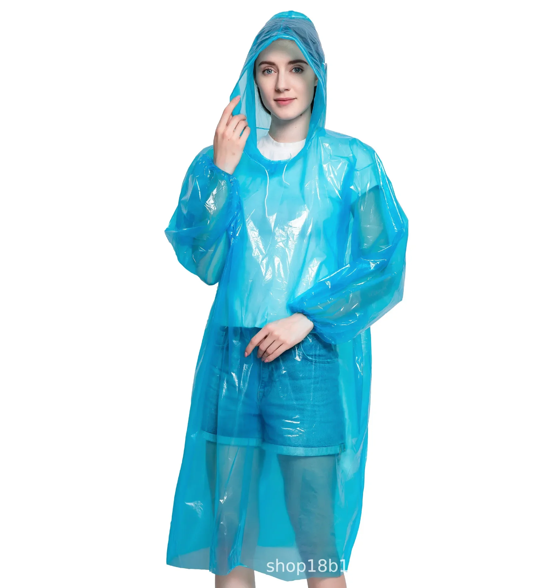 PE Portable Disposable Thickened Poncho Travel Outdoor Emergency Adult One-piece Raincoat Kids Raincoat