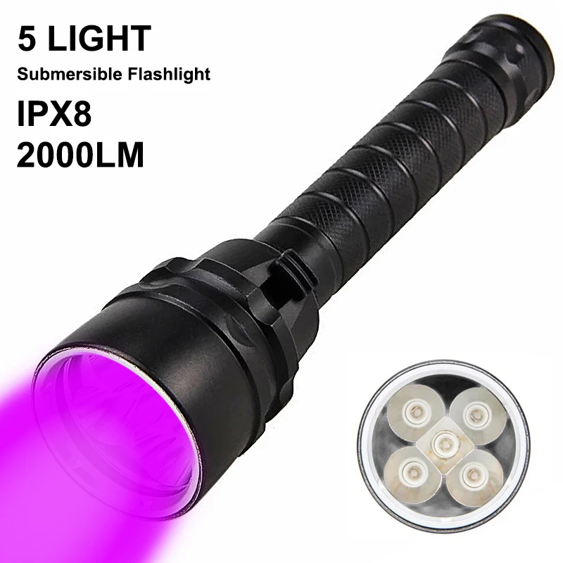 5 Light L2 Intense 395nm 2000LM High Lumen White Light UV Line Diving