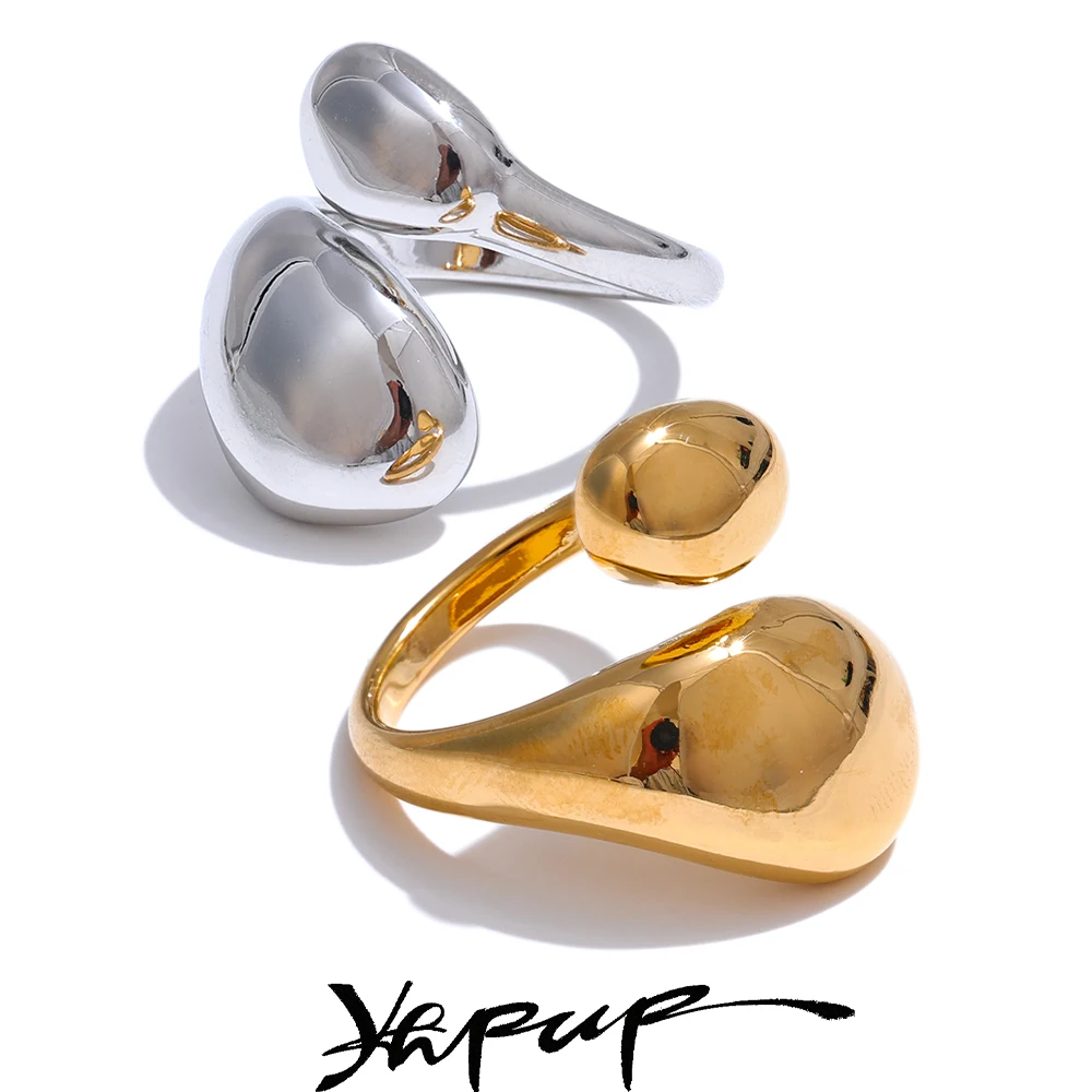 Yhpup Finger Ring Stainless Steel in 18K PVD Plated Metal