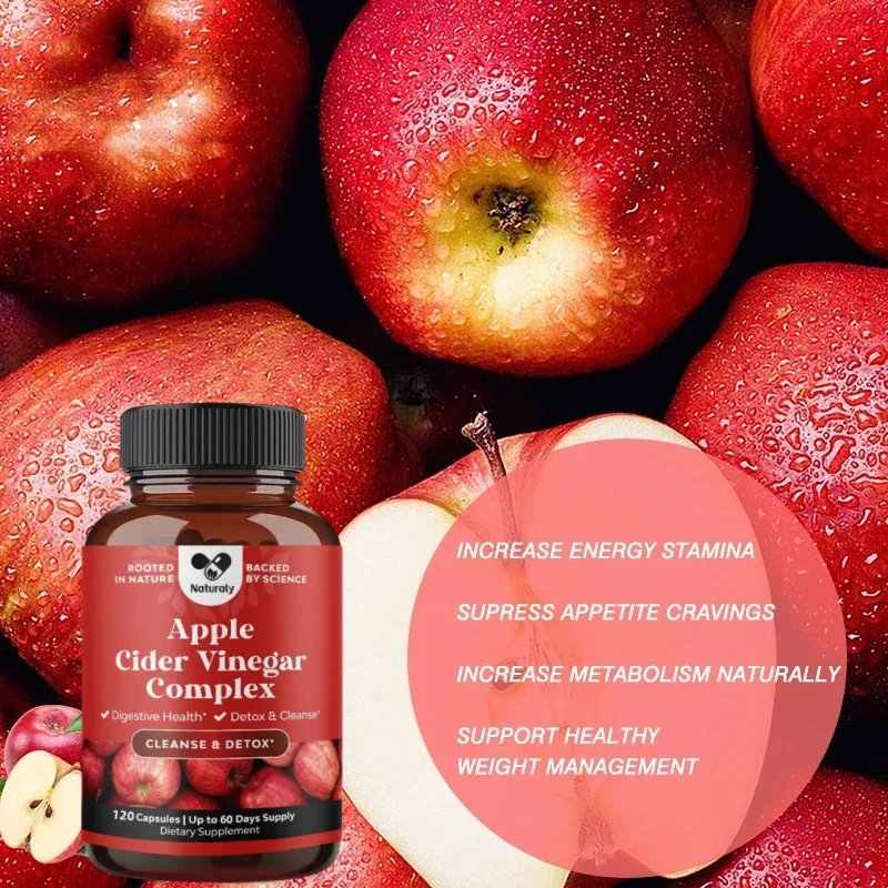 Apple Cider Vinegar Capsules Promotes digestion and healthy weight loss, weight management supplement