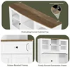 Pantry Storage Cabinet, Kitchen Hutch with Buffet Cupboard, Utility Pantry Cabinet with Microwave Stand,Tall Kitchen Cabinets 5