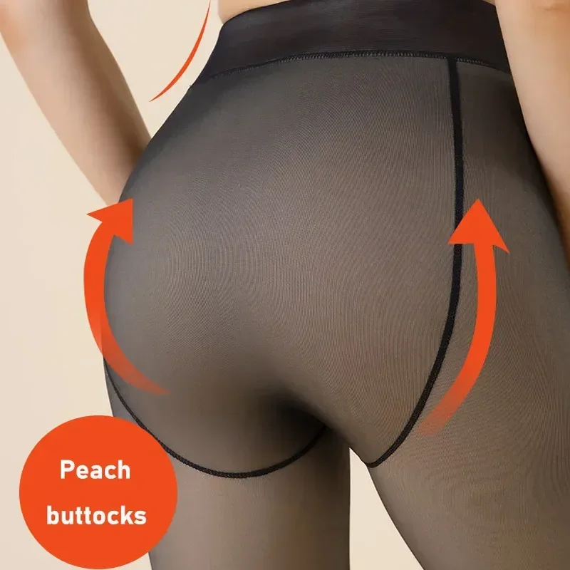 Large Size Women's Warm Tights For Winter Elastic High Waisted Fleece Insulated Leggings Thermal Stockings Woman Sexy Pantyhose