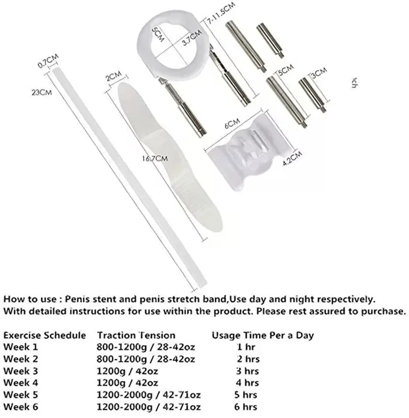Penis Enlargement Clamp Extender Stretching Exerciser Traction Device for Men