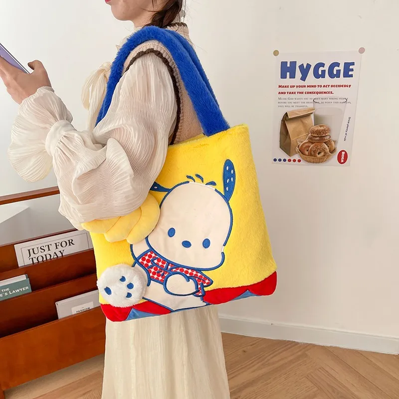 

Sanrio милый мультфильм Pacha собака 2023 осень и зима новая искусственная сумка через плечо плюшевая сумка для женщин