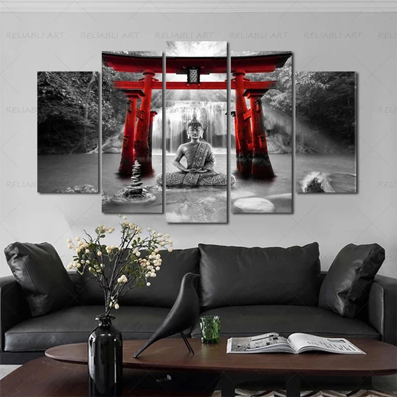 5 Panels Lord Ganesha Home Docor Elephant Posters And Prints