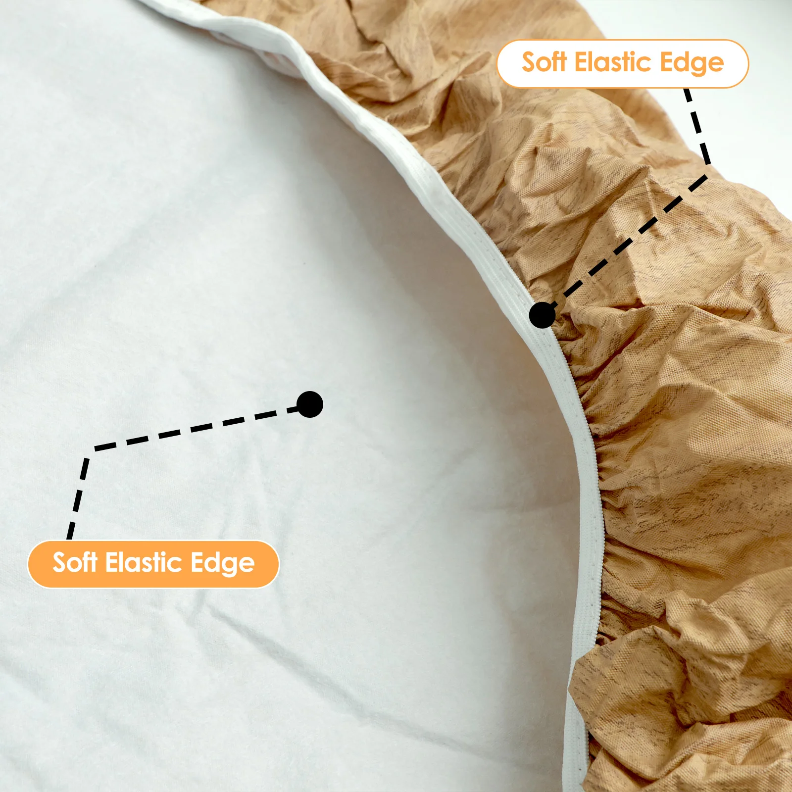Round Tablecloth Wood Texture Tablecloths Elastic Fitted Home Round Table Cover Waterproof Oil-Proof Reusable Tablecloths 5