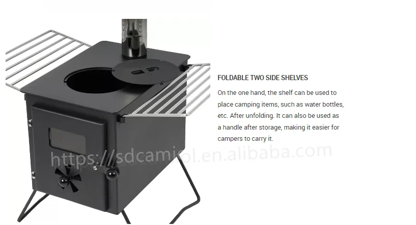 Description Picture 6 of itemhot sale indoor/outdoor heating and cooking wood burning tent stove popular in europe