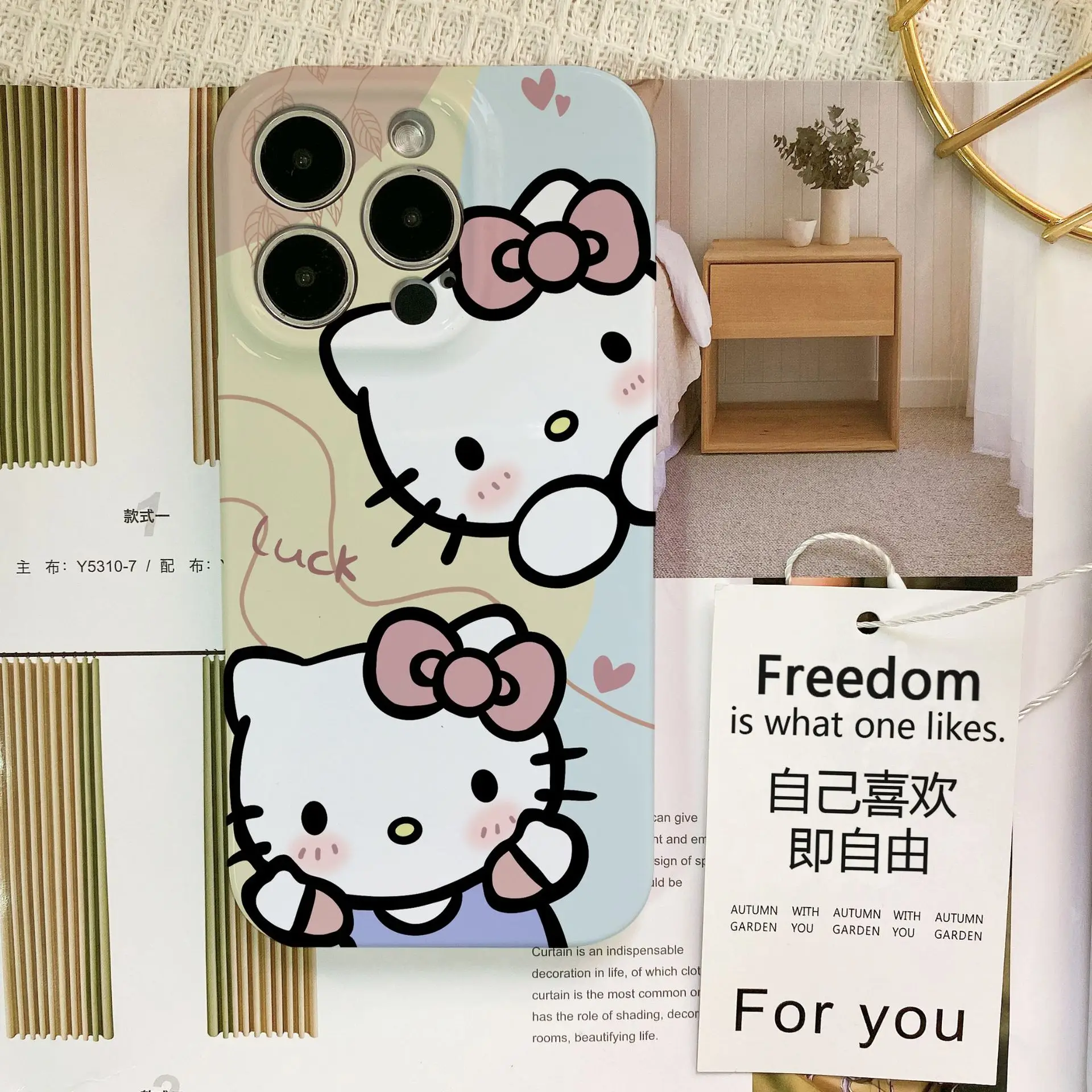 thumbnail image 1 of Funda de teléfono de Anime Snoopy Hello Kitty Sanrio para iPhone 15, 14, 13, 12, 11 Pro Max, Xr, X, 7, 8, 14 Plus, bonita funda de dibujos animados a prueba de golpes, 1 of 5