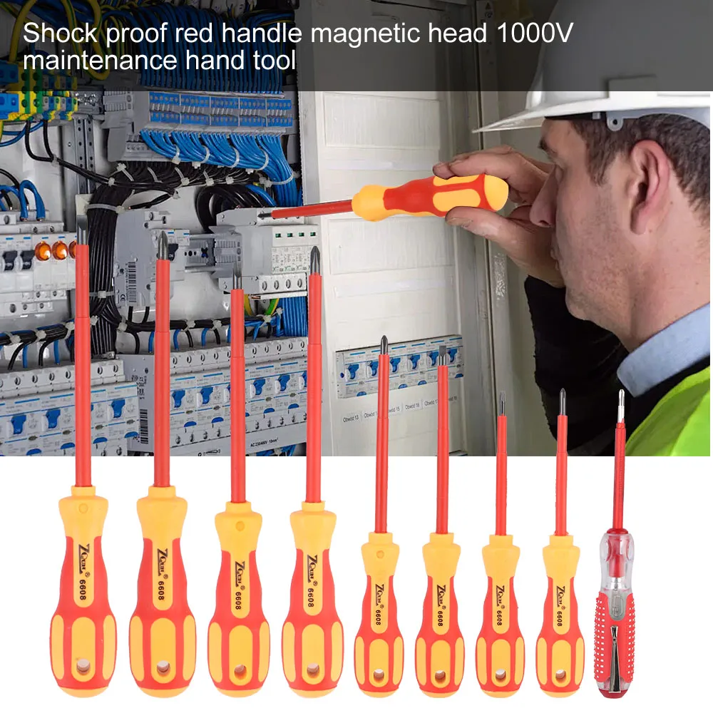Magnetic Screwdriver Screwdriver Set Insulated Phillips Slotted Bits Electrician For Electrician Hand Tools Multifunctional 4
