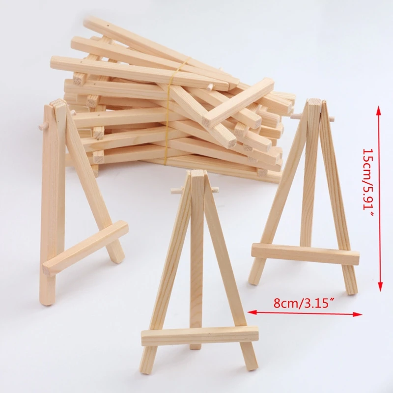 10Pcs A-frame Artist Easels Set Mini Desk Easels Wooden Display Stand Adjustable D5QC