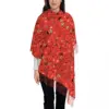 Cookie Monster Womens Tassel Scarf Red Dancing Elmo Pattern Long Super Soft Shawl Wrap Gifts Cashmere Scarf 1