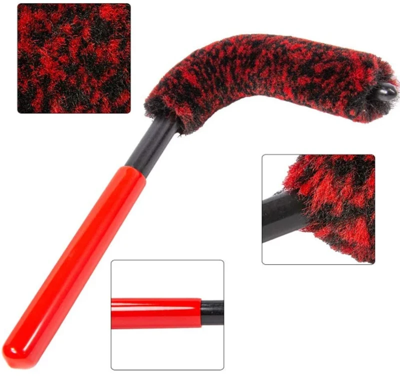 Auto Rad Detaillierung Pinsel Biegsame Auto Rad Woolies Pinsel Auto Schönheit Griff Stahl Ring Mesh Lücke Reinigung pinsel – Detail 4