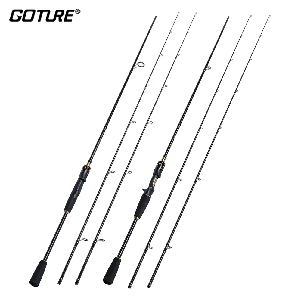 Goture LEIMAX 2 Tips Lure Rod 1.98M 2.1M 2.4M 2-Pieces Spinning/Casting Rod  UL L ML M MH 24T Carbon Fiber Fishing Rod with Case