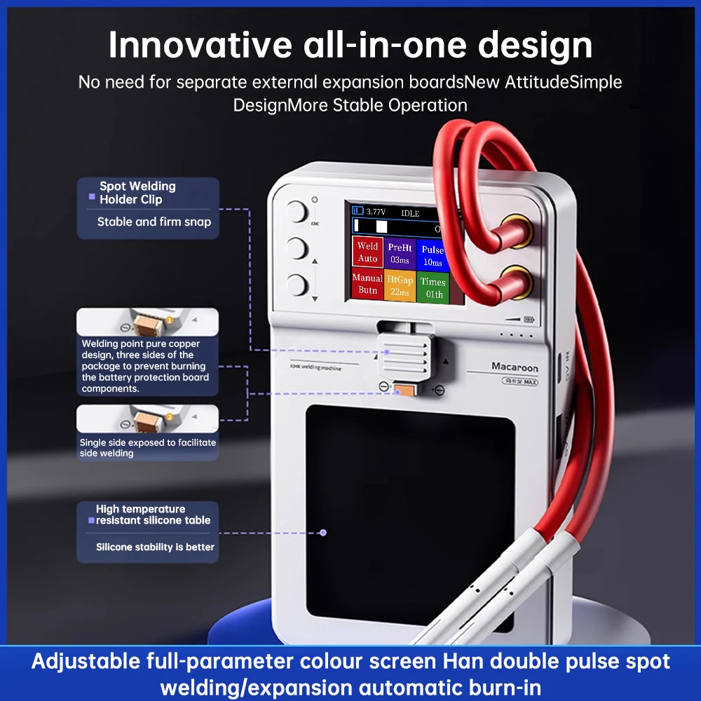 DC5V 650A Spot Welding Machine Integrated Adjustable Double Pulse Time Micro Spot Welder for Phone 11-15PM Battery Repair Tools 4