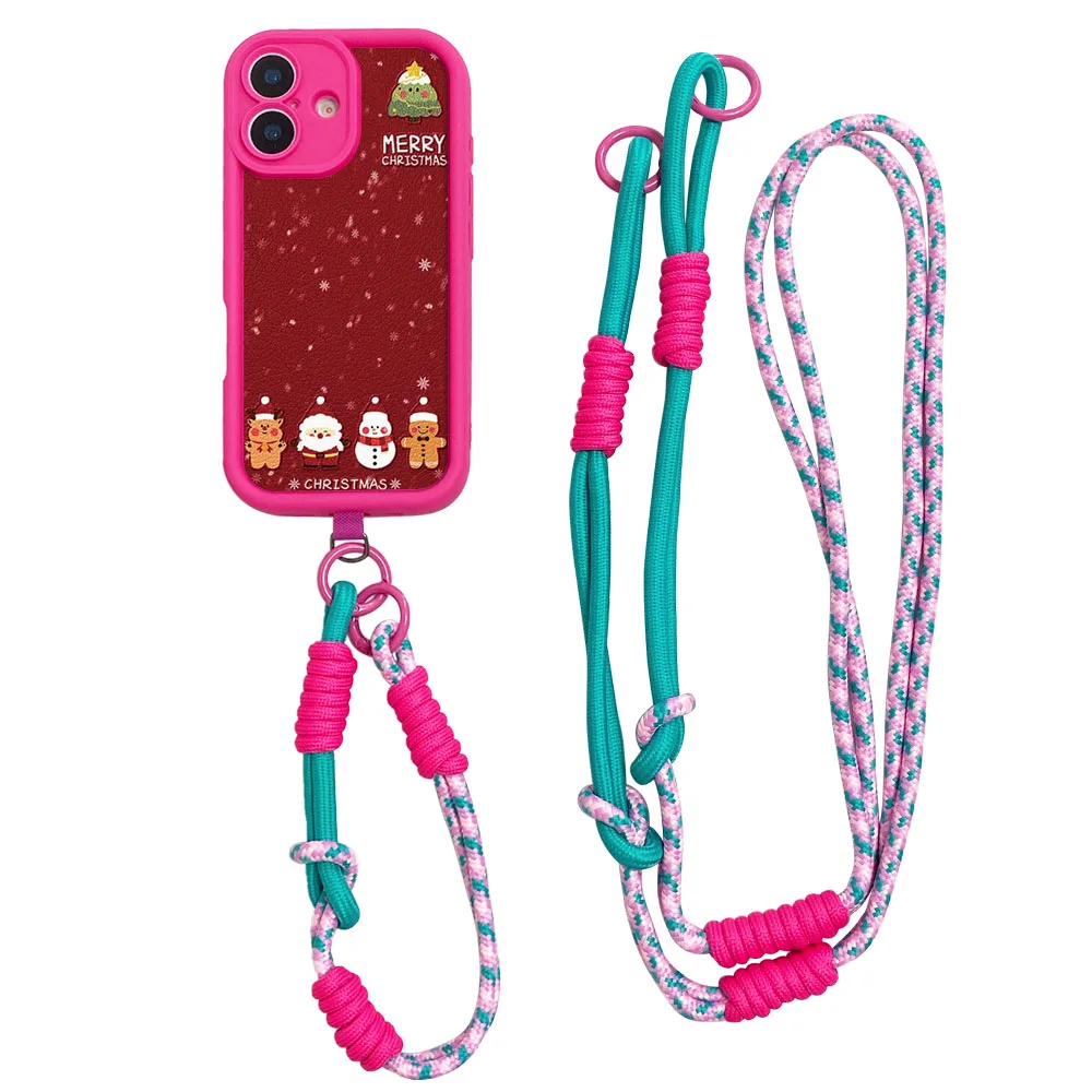 Festive Snowman Crossbody Wristlet Phone Case with Lanyard