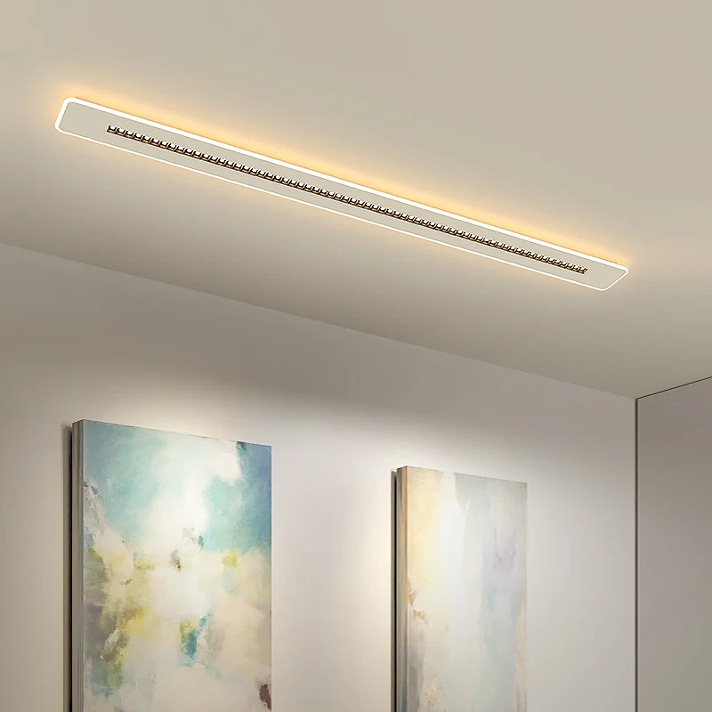 

New Minimalist Modern Aisle LED Ceiling Chandelier Balcony Corridor Creative Long Strip Light Cloakroom Bedroom Loft Decor Light