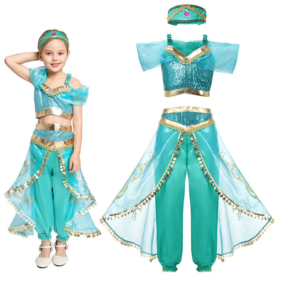 Disney vestido de princesa para niñas, disfraz de Aladdín, lámpara mágica, ropa para cumpleaños, fiesta, Halloween| | - AliExpress