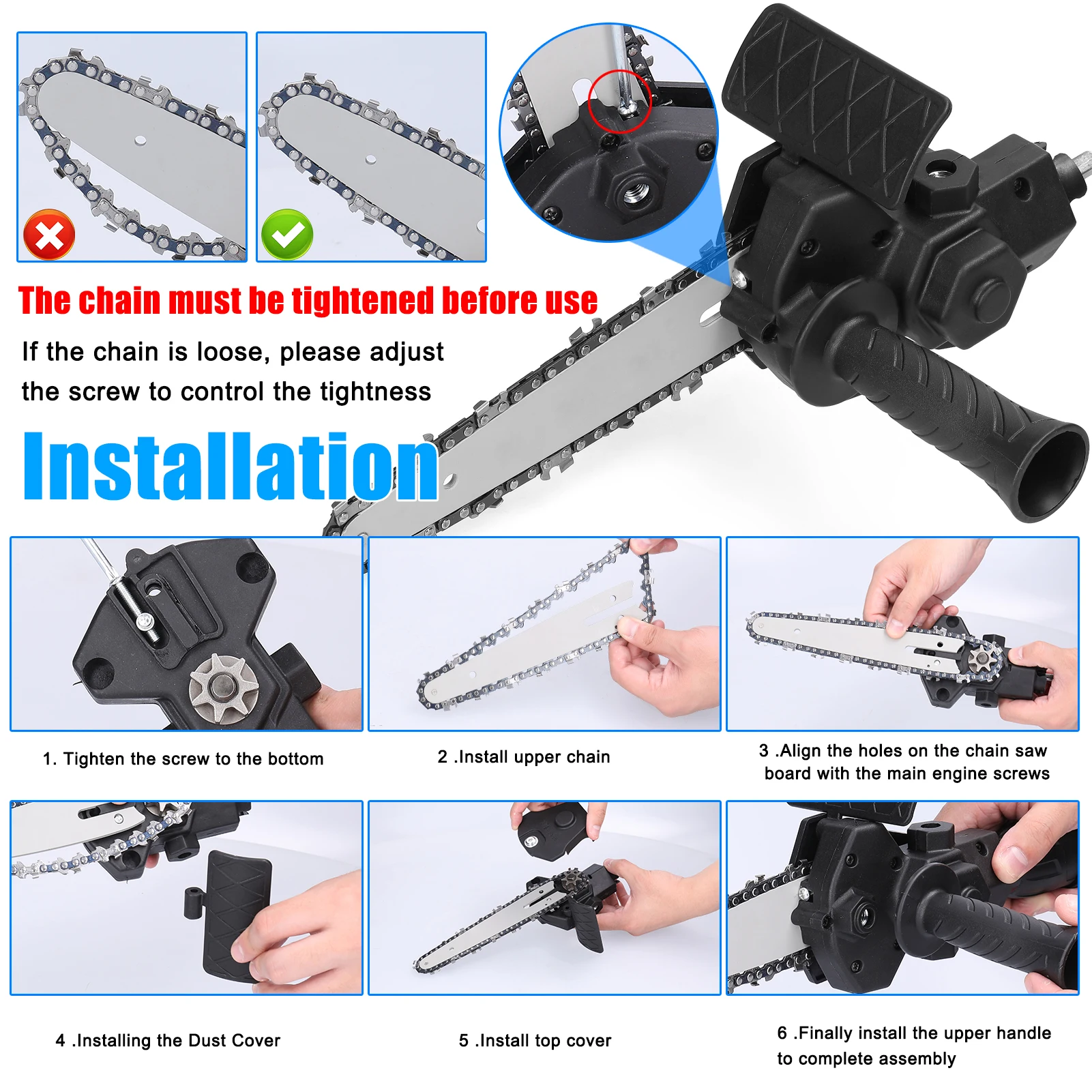 6 Inch Chainsaw Electric Drill Modified To Electric Chainsaw Tool Attachment Chainsaws Accessory Woodworking Tool