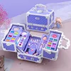 Kids Cosmetics Toy Set Washable Girl Makeup Toy Game Set Princess Christmas And New Year Gift Lipstick Eye Shadow Makeup Box Set 1