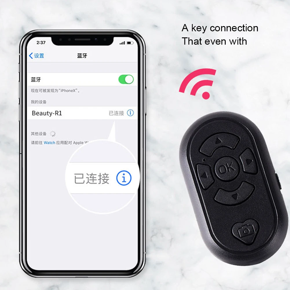Rechargeable Bluetooth-compatible Remote Control Button Type-C Charging Wireless Controller Video Selfie Shutter For Android ios