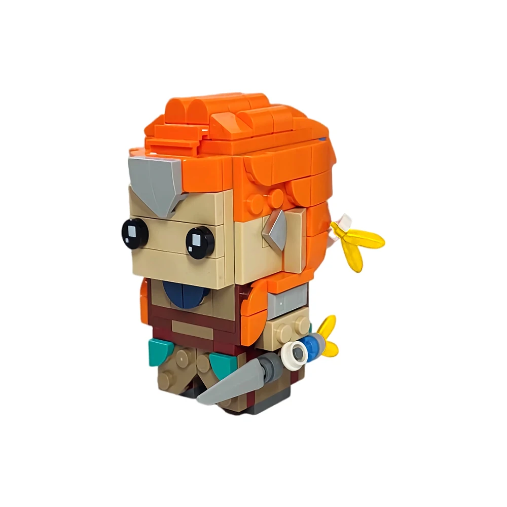 Gobricks Moc Horizons Zero Aloy Brickheadz Bricks Horizons Games Female Warrior Hunter Figure Building Blocks Giocattoli Regalo