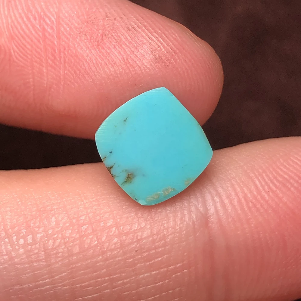 Natural plain 3.29ct square turquoise bare stone pendant bracelet and other jewelry with main stone