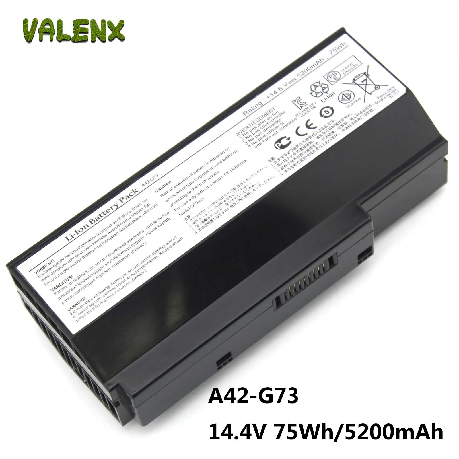 14 6 V 5200mAh Новая батарея для ASUS A42-G73 70-NY81B1000Z G53 G53J G53JH G53JW G53JX G53S G53SW G73 G73J G73G G73JH |