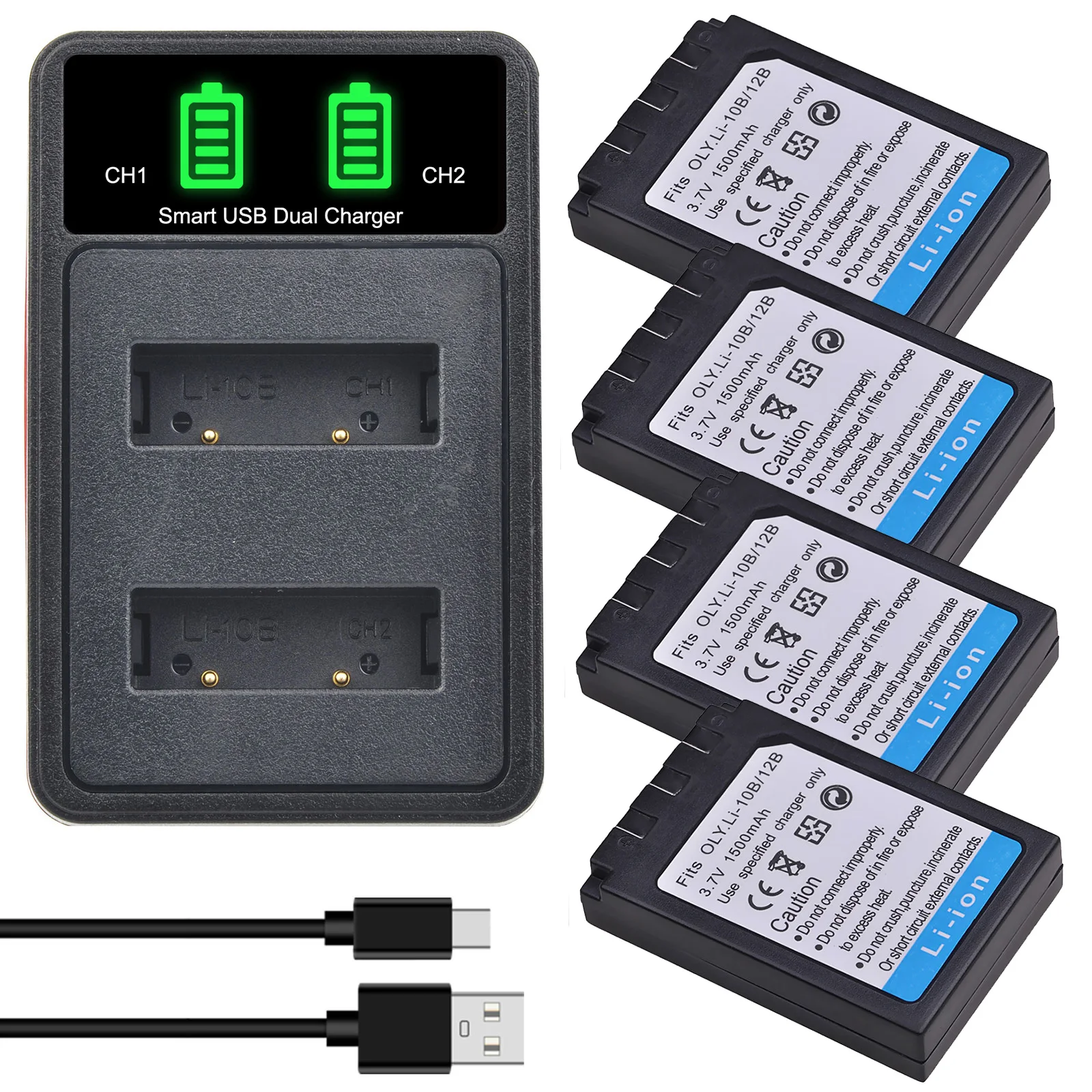 Akku passend für Olympus LI-10B / LI-12B 3,7Volt 950-1.100mAh Li-Ion