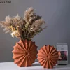 Minimalism Shell Shaped Ceramic Vase Hydroponics Floral Vases Orange Conch Flowers Pots Flower Arrangement Desk Decoration 1