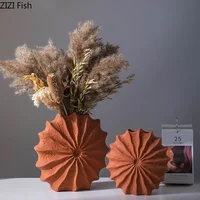 Minimalism Shell Shaped Ceramic Vase Hydroponics Floral Vases Orange Conch Flowers Pots Flower Arrangement Desk Decoration 1