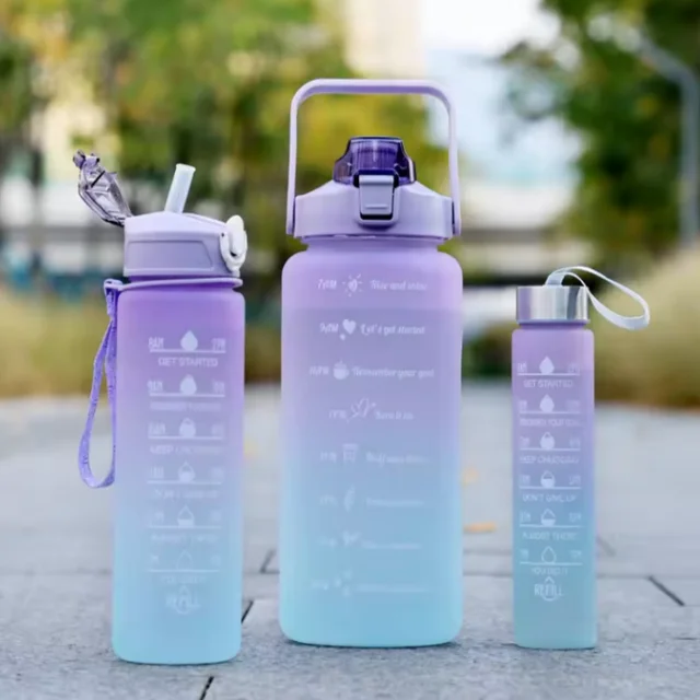 300ml/750ml/2L Water Bottle Motivational Sport Water Bottle Leakproof Bottles Drinking Outdoor Travel Gym Fitness Jugs 2