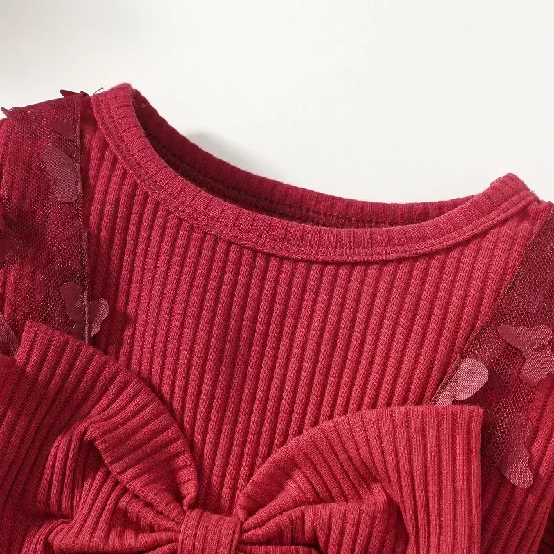 Abiti da bambino per ragazze Abito da ragazza primavera autunno Bambino Dolce abito da principessa Infantile Moda Ragazza Maglia Farfalla Abito da neonato - immagine 3