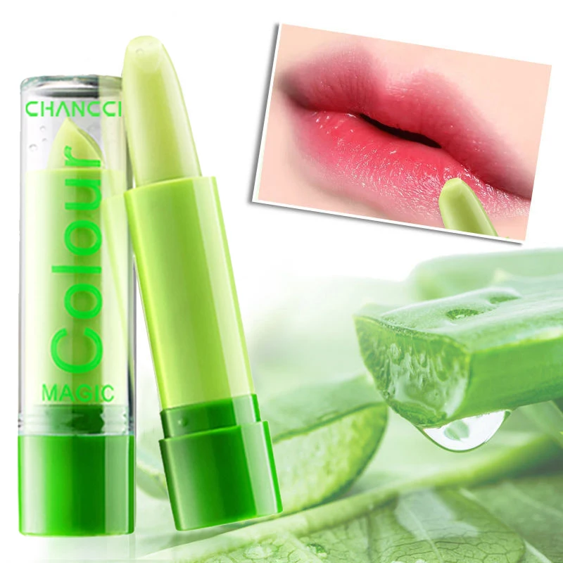 Natural Aloe Vera Lip Balm Moisturizing Temperature Color Changing