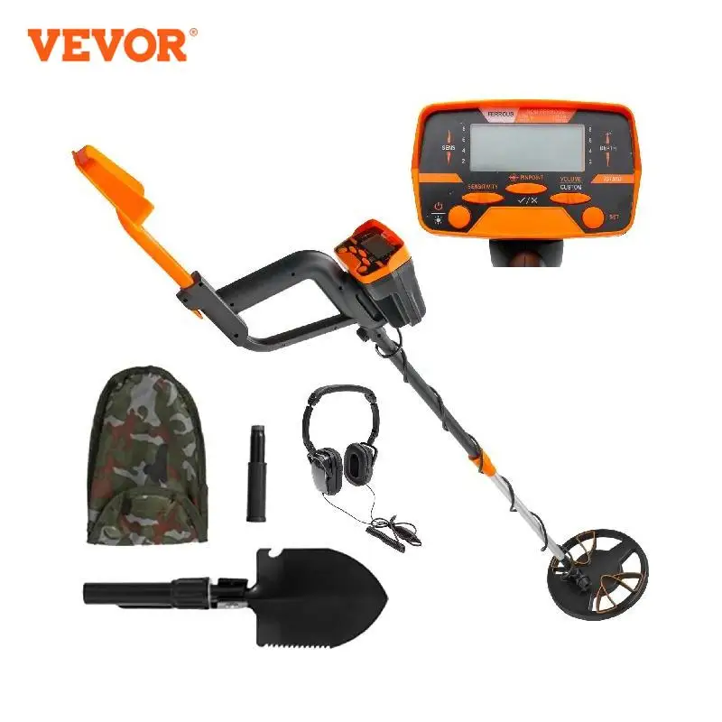 

Металлоискатель VEVOR желтый, водонепроницаемый, с ЖК-дисплеем