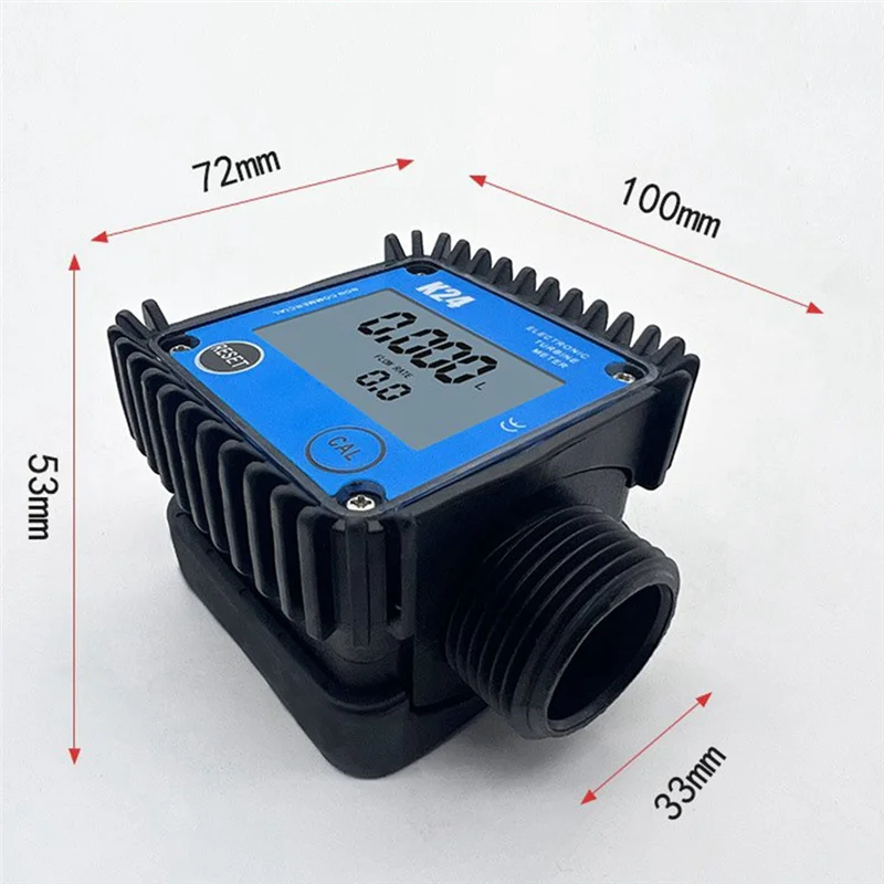 Flow Meter LCD Fuel Flow Meter K24 for Turbine Digital Diesel Fuel Flowmeter Liquid Water Flow Measuring Tools flow meter,water flow meter,turbine flow meter,digital turbine flow meter