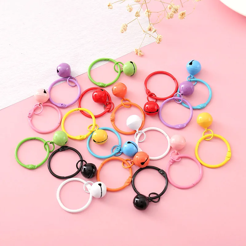 

5/10pcs 30mm Keychain Open Ring Buckle Key Ring With Bells Pendant For Diy Jewelry Making Key Chain Bag Pendant Accessories